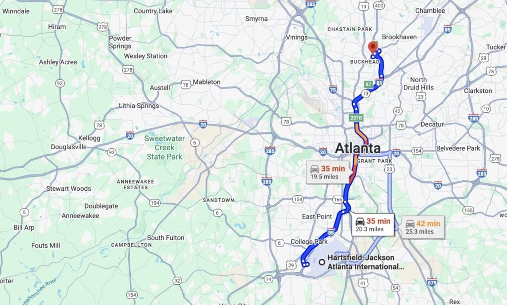 Grand Hyatt Buckhead Map