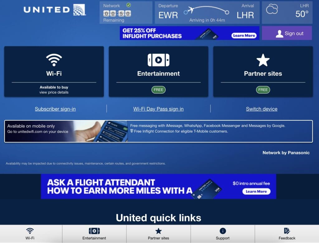 UA Wi-Fi EWR-LHR