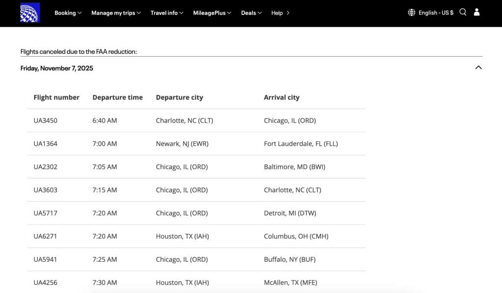 United Cancellations
