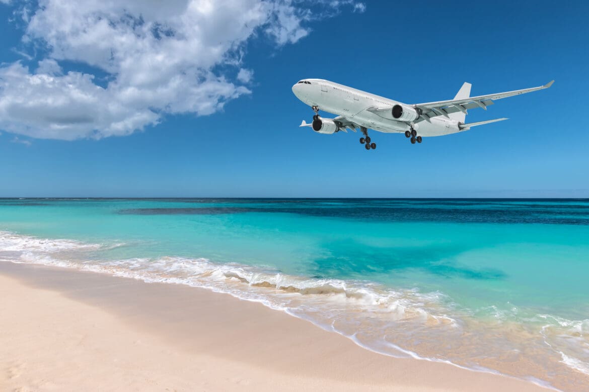 Plane over Beach