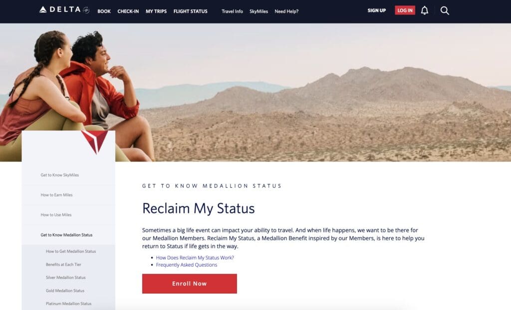 Delta Reclaim My Status