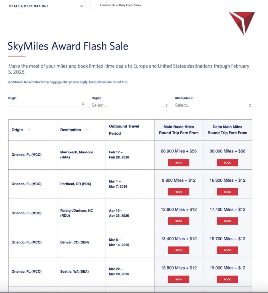 Delta SkyMiles Sale