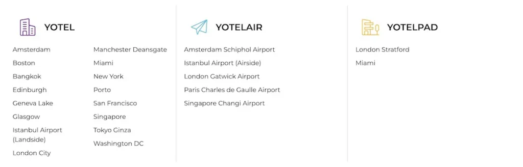 YOTEL Locations