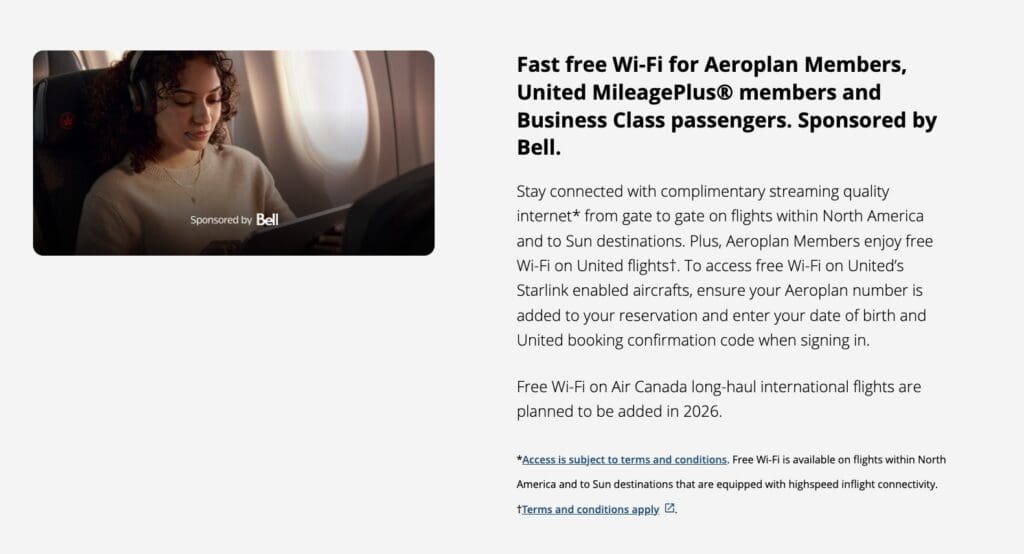 Air Canada Free Wi-Fi