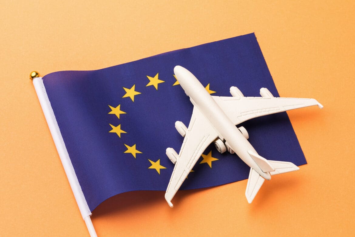 EU Flag and Plane