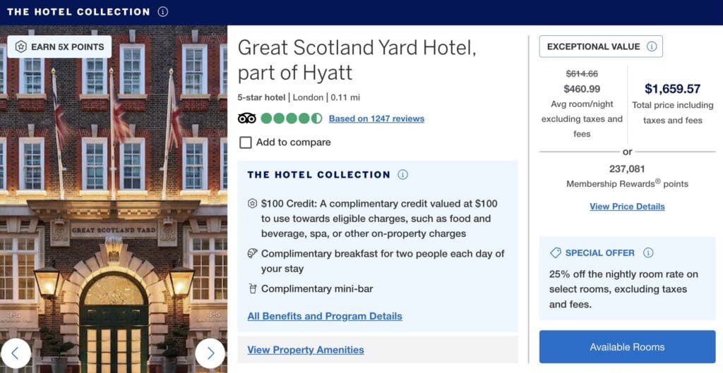 Great Scotland Yard Booking