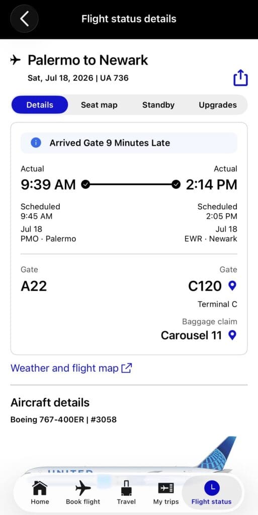 UA PMO to EWR