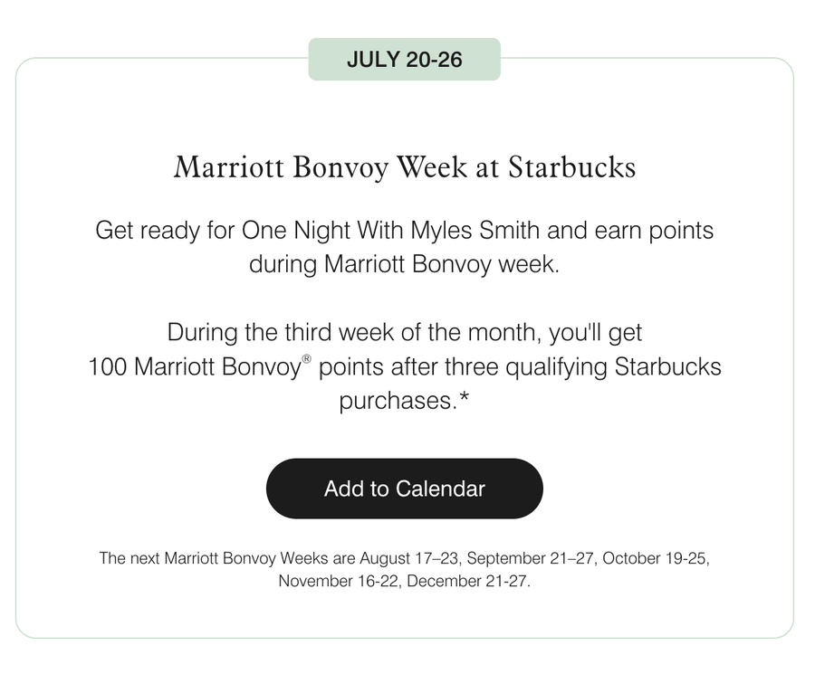 Marriott Starbucks July 2027