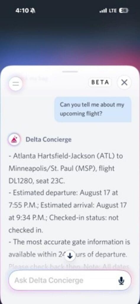 Delta Trip Details