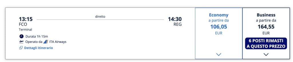 ITA Airways Booking